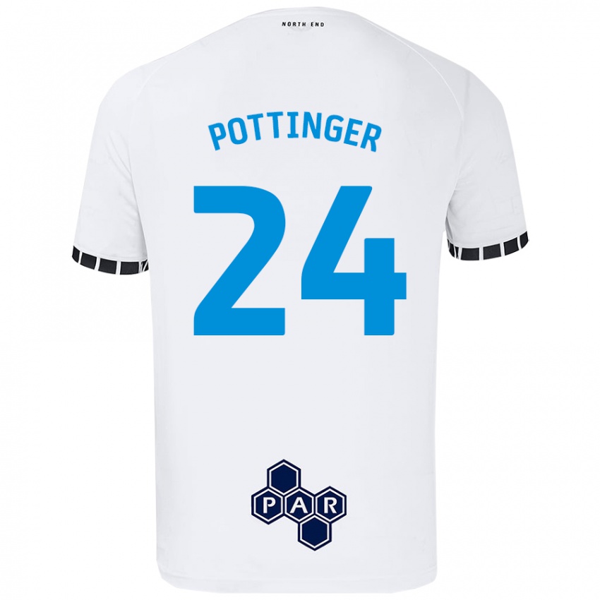 Niño Camiseta Kaya Pottinger #24 Blanco 1ª Equipación 2024/25 La Camisa Chile