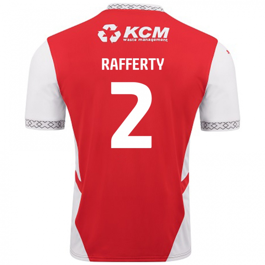 Niño Camiseta Joe Rafferty #2 Rojo Blanco 1ª Equipación 2024/25 La Camisa Chile