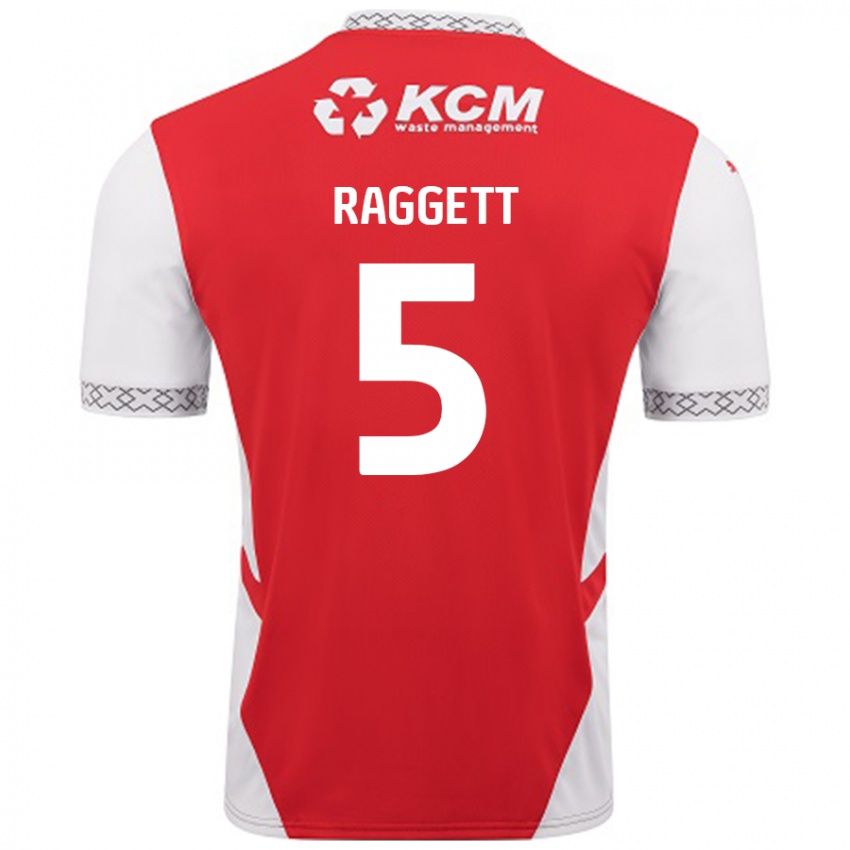 Niño Camiseta Sean Raggett #5 Rojo Blanco 1ª Equipación 2024/25 La Camisa Chile