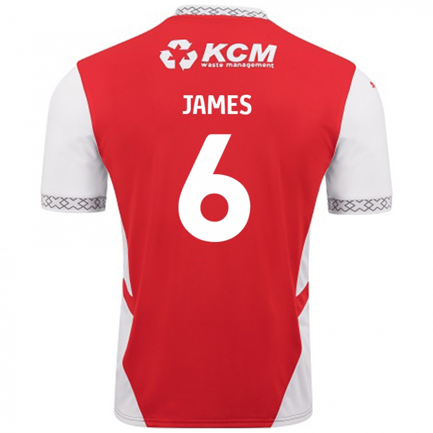 Niño Camiseta Reece James #6 Rojo Blanco 1ª Equipación 2024/25 La Camisa Chile