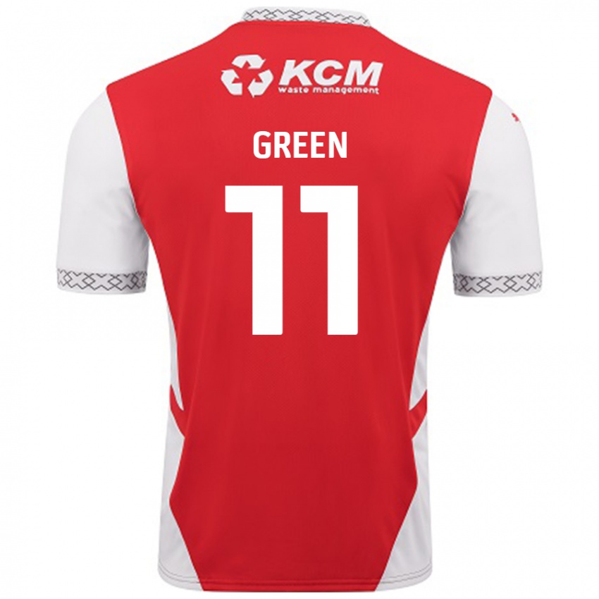 Niño Camiseta Andre Green #11 Rojo Blanco 1ª Equipación 2024/25 La Camisa Chile