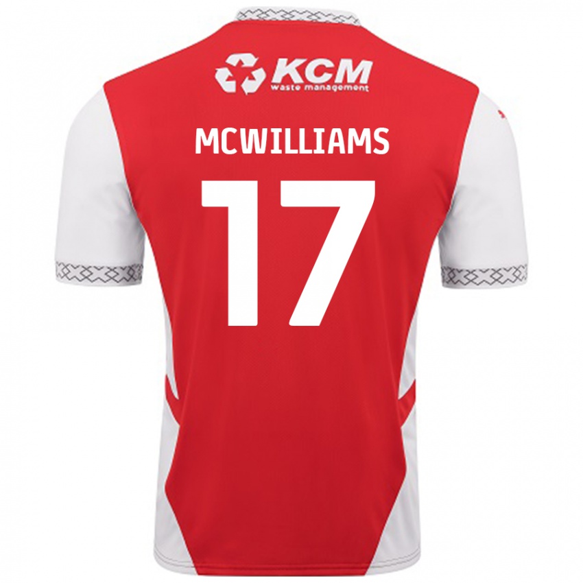 Niño Camiseta Shaun Mcwilliams #17 Rojo Blanco 1ª Equipación 2024/25 La Camisa Chile