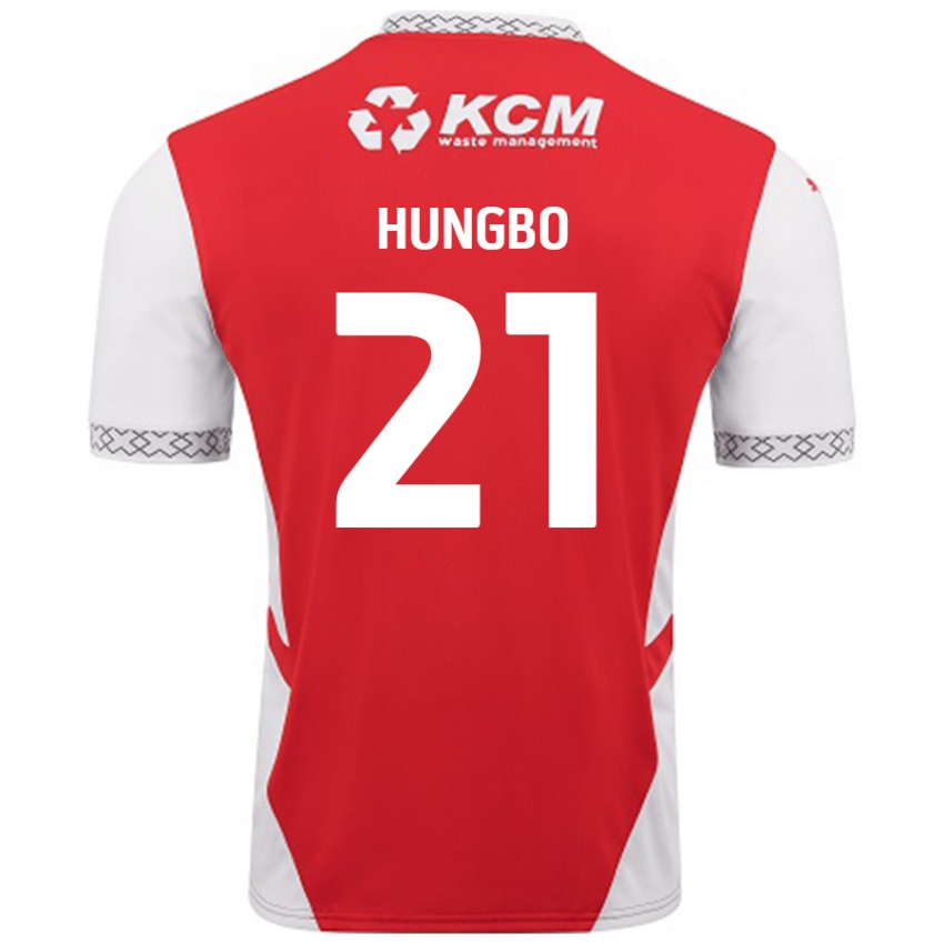 Niño Camiseta Joseph Hungbo #21 Rojo Blanco 1ª Equipación 2024/25 La Camisa Chile