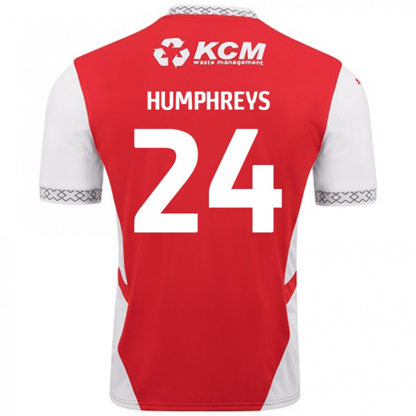 Niño Camiseta Cameron Humphreys #24 Rojo Blanco 1ª Equipación 2024/25 La Camisa Chile