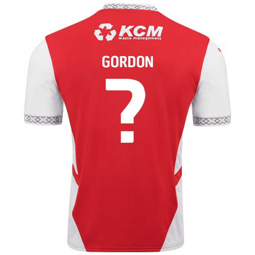 Niño Camiseta Owain Gordon #0 Rojo Blanco 1ª Equipación 2024/25 La Camisa Chile