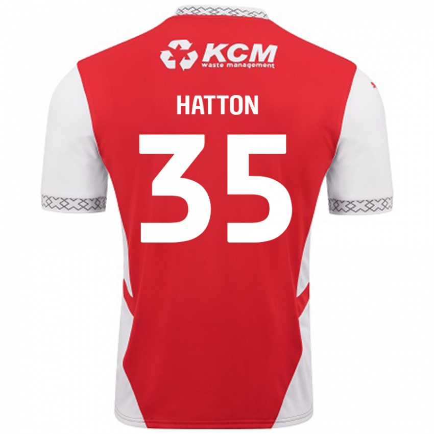 Niño Camiseta Ben Hatton #35 Rojo Blanco 1ª Equipación 2024/25 La Camisa Chile