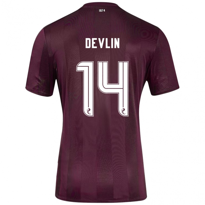 Niño Camiseta Cammy Devlin #14 Borgoña 1ª Equipación 2024/25 La Camisa Chile