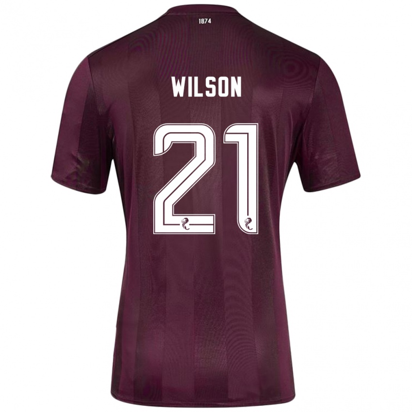 Niño Camiseta James Wilson #21 Borgoña 1ª Equipación 2024/25 La Camisa Chile