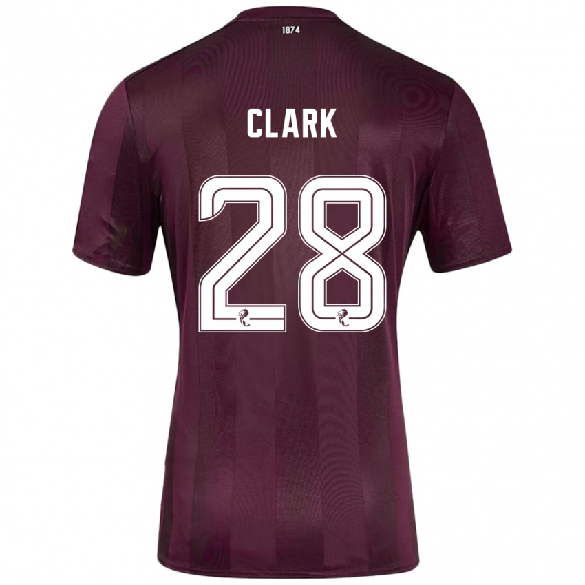 Niño Camiseta Zander Clark #28 Borgoña 1ª Equipación 2024/25 La Camisa Chile