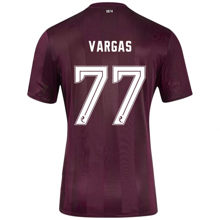 Niño Camiseta Kenneth Vargas #77 Borgoña 1ª Equipación 2024/25 La Camisa Chile