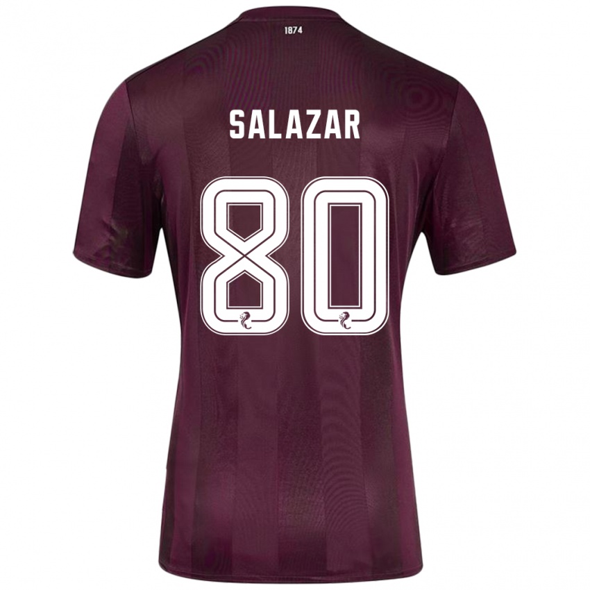 Niño Camiseta Andrés Salazar #80 Borgoña 1ª Equipación 2024/25 La Camisa Chile