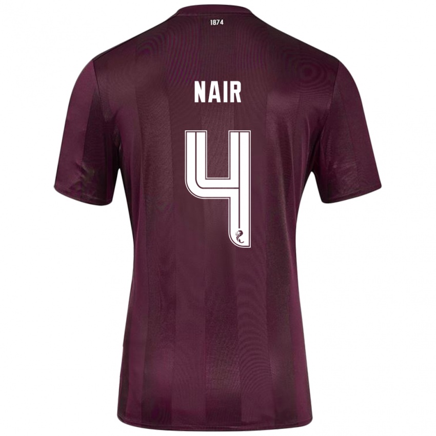 Niño Camiseta Kenzi Nair #4 Borgoña 1ª Equipación 2024/25 La Camisa Chile