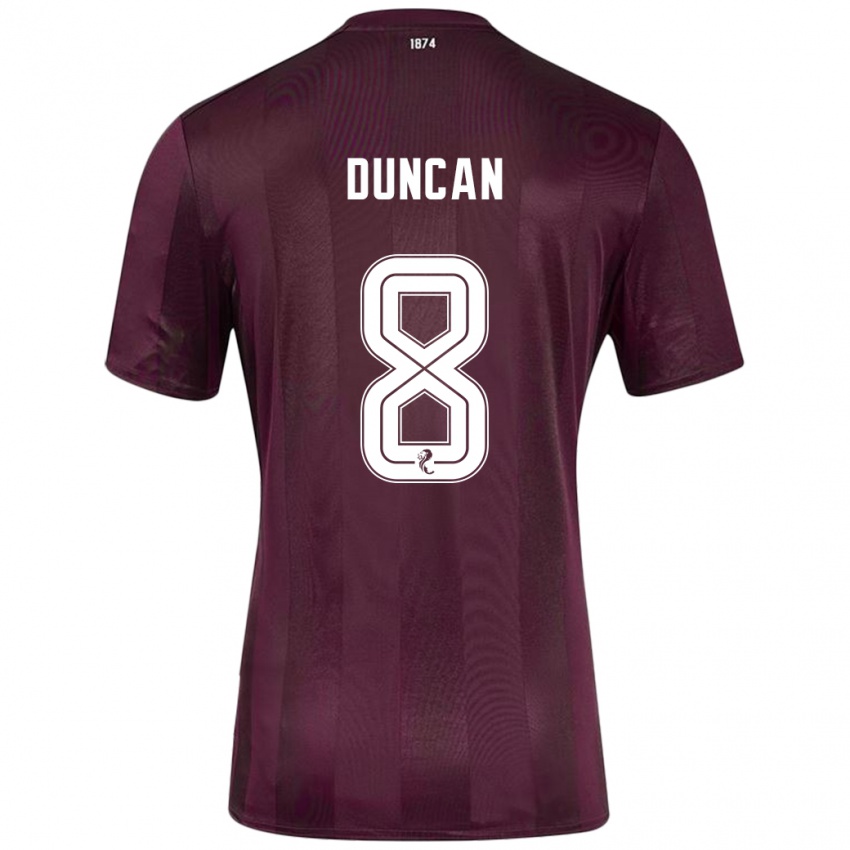 Niño Camiseta Ryan Duncan #8 Borgoña 1ª Equipación 2024/25 La Camisa Chile