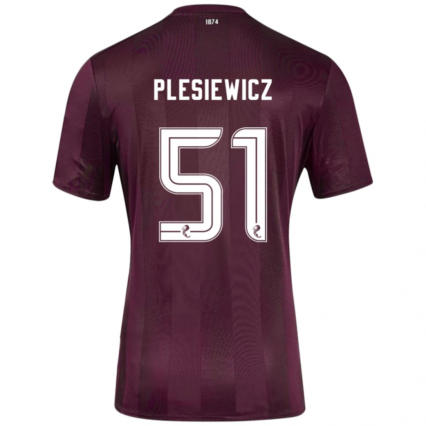 Niño Camiseta Szymon Plesiewicz #51 Borgoña 1ª Equipación 2024/25 La Camisa Chile