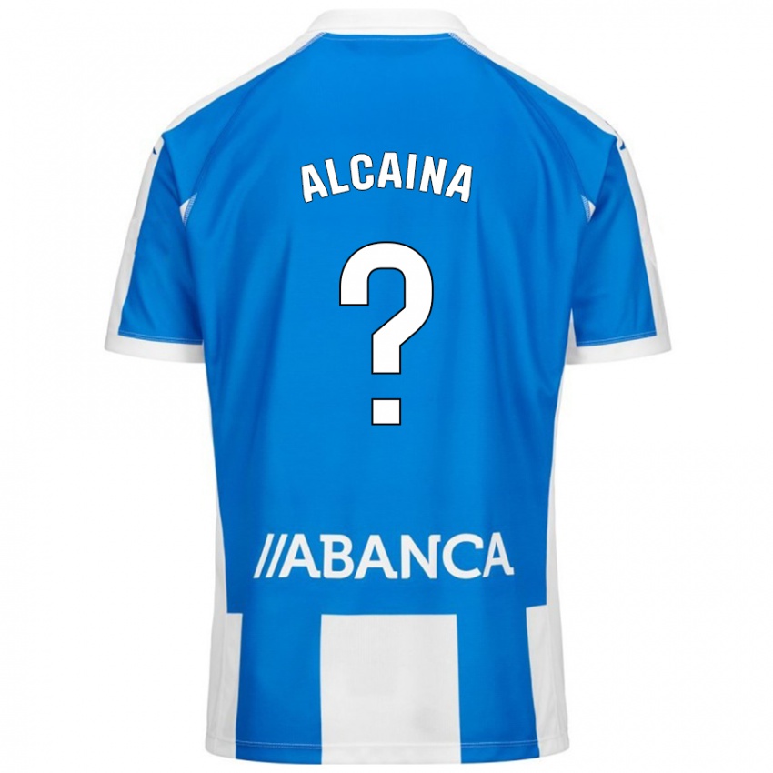 Niño Camiseta Raúl Alcaina #0 Azul Blanco 1ª Equipación 2024/25 La Camisa Chile