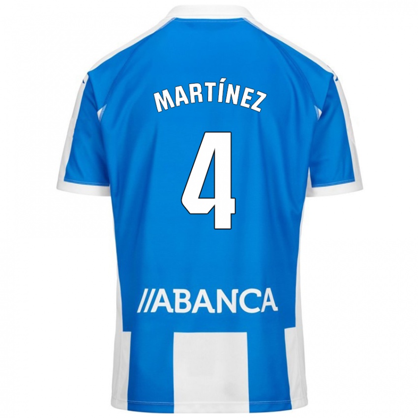 Niño Camiseta Pablo Martínez #4 Azul Blanco 1ª Equipación 2024/25 La Camisa Chile