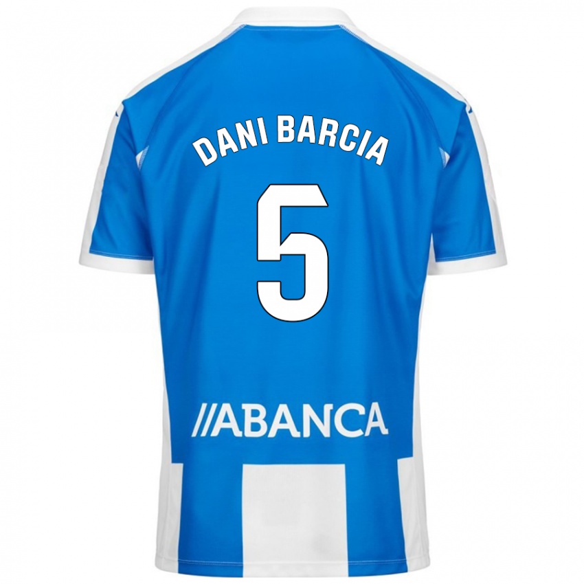 Niño Camiseta Dani Barcia #5 Azul Blanco 1ª Equipación 2024/25 La Camisa Chile