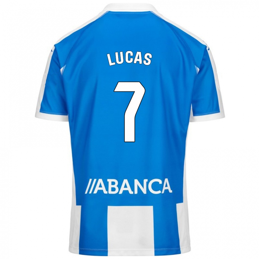 Niño Camiseta Lucas Pérez #7 Azul Blanco 1ª Equipación 2024/25 La Camisa Chile