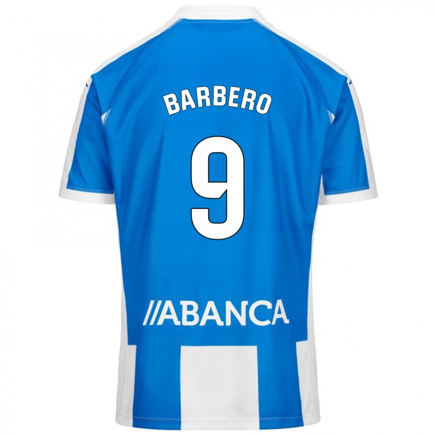 Niño Camiseta Iván Barbero #9 Azul Blanco 1ª Equipación 2024/25 La Camisa Chile