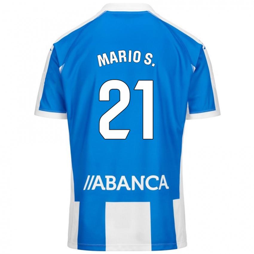 Niño Camiseta Mario Soriano #21 Azul Blanco 1ª Equipación 2024/25 La Camisa Chile