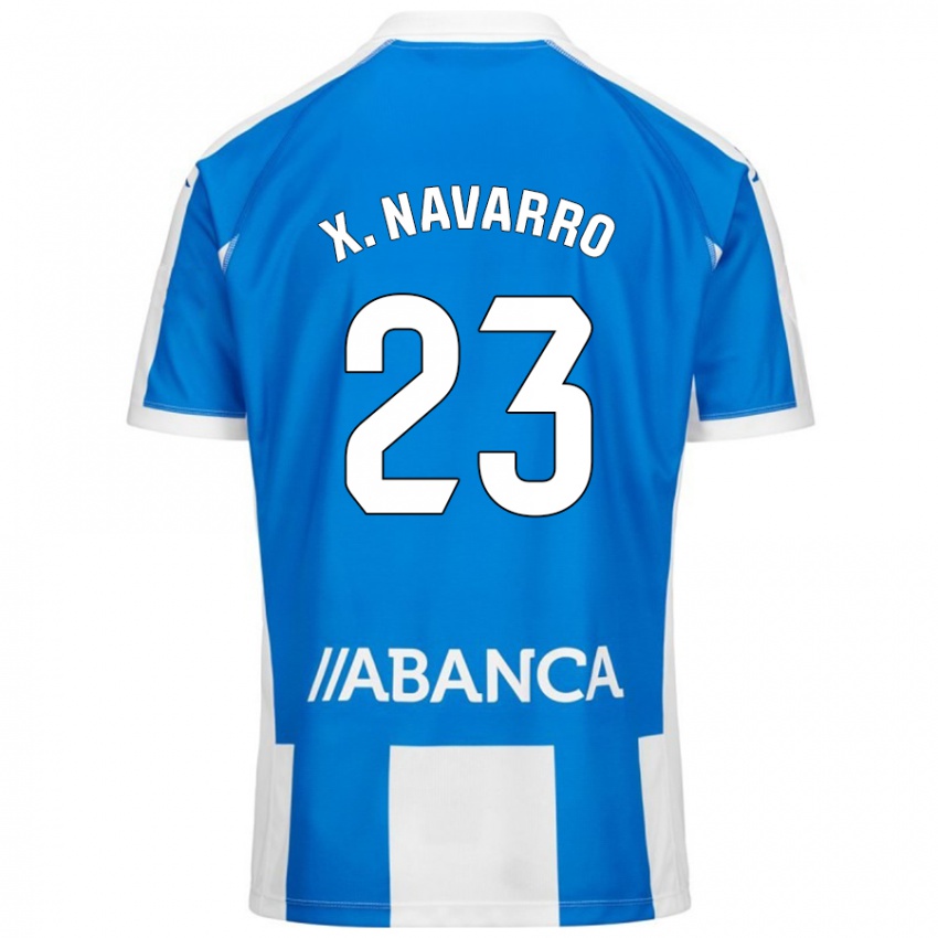 Niño Camiseta Ximo Navarro #23 Azul Blanco 1ª Equipación 2024/25 La Camisa Chile