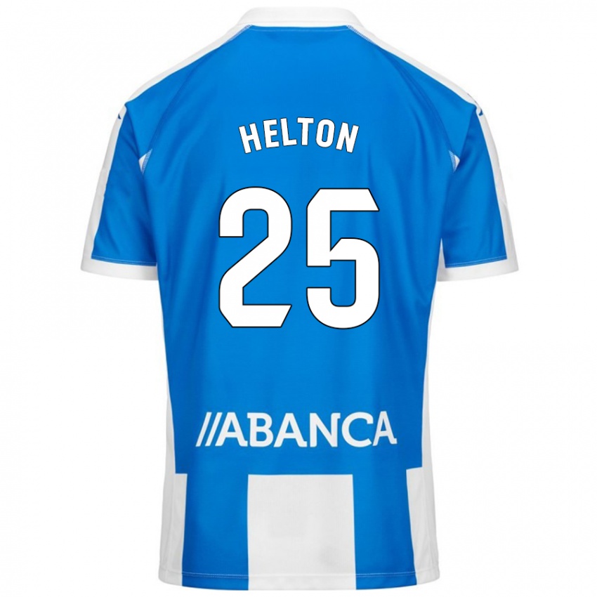 Niño Camiseta Helton Leite #25 Azul Blanco 1ª Equipación 2024/25 La Camisa Chile