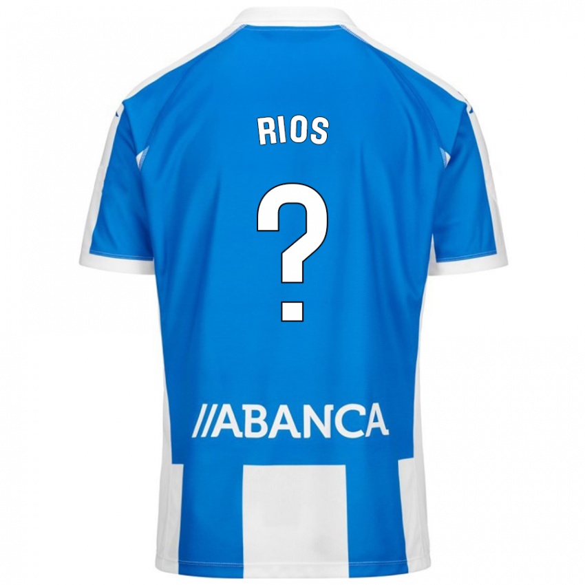 Niño Camiseta Hugo Rios #0 Azul Blanco 1ª Equipación 2024/25 La Camisa Chile