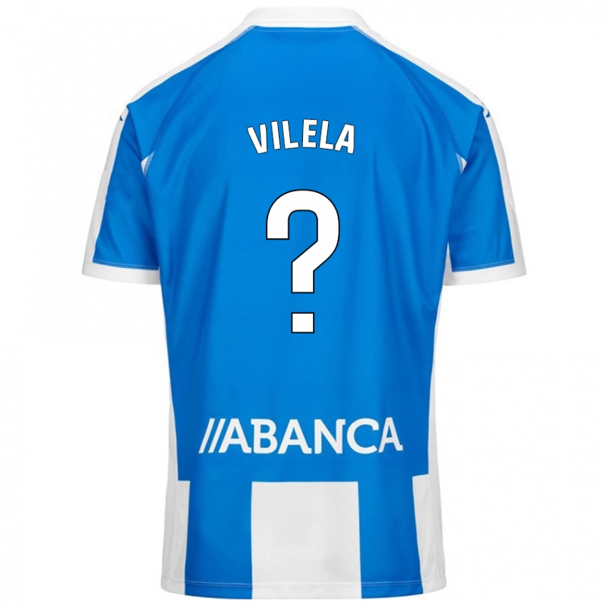 Niño Camiseta Rubén Vilela #0 Azul Blanco 1ª Equipación 2024/25 La Camisa Chile