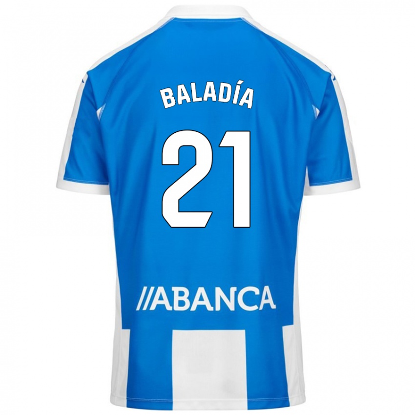 Niño Camiseta Álvaro Baladía #21 Azul Blanco 1ª Equipación 2024/25 La Camisa Chile