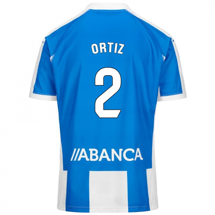 Niño Camiseta Samara Ortiz #2 Azul Blanco 1ª Equipación 2024/25 La Camisa Chile