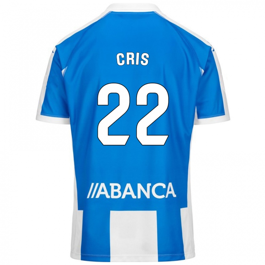 Niño Camiseta Cris #22 Azul Blanco 1ª Equipación 2024/25 La Camisa Chile