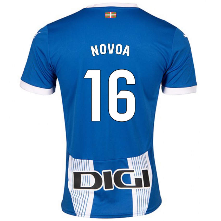 Niño Camiseta Hugo Novoa #16 Azul 1ª Equipación 2024/25 La Camisa Chile