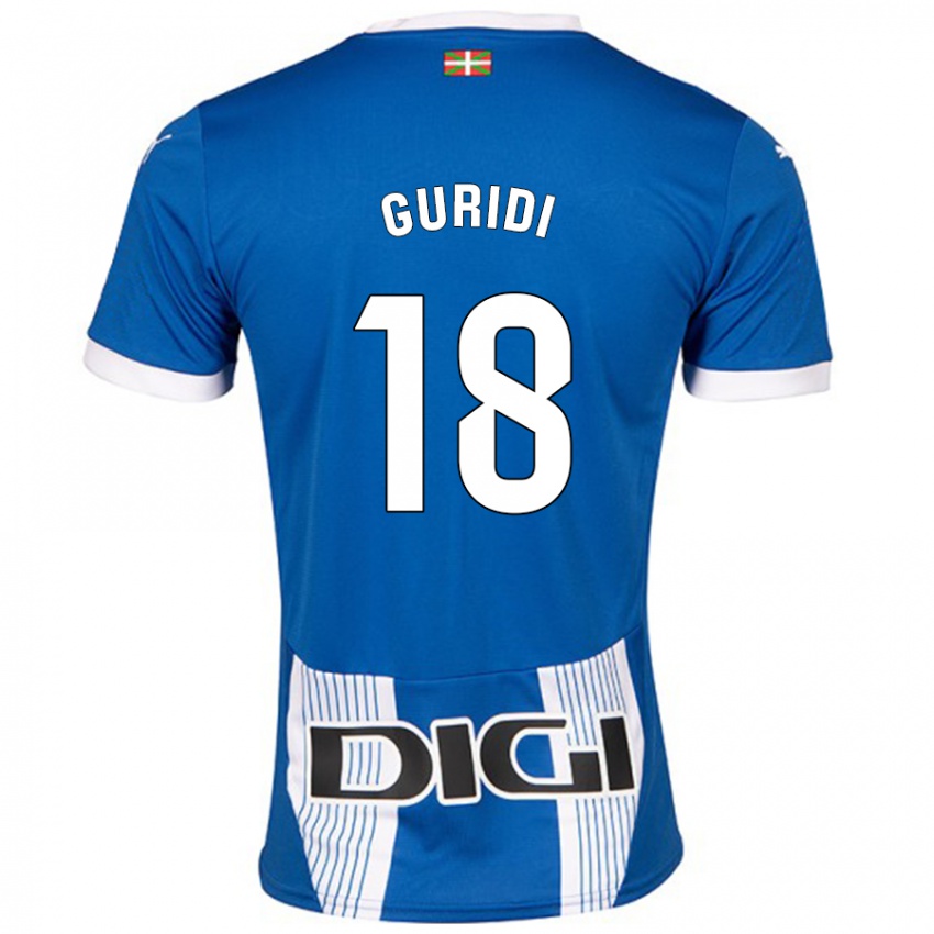 Niño Camiseta Jon Guridi #18 Azul 1ª Equipación 2024/25 La Camisa Chile