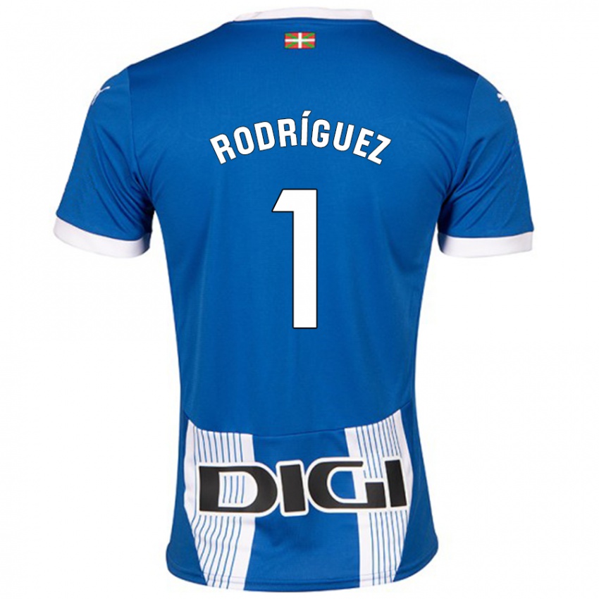 Niño Camiseta Adrián Rodríguez #1 Azul 1ª Equipación 2024/25 La Camisa Chile