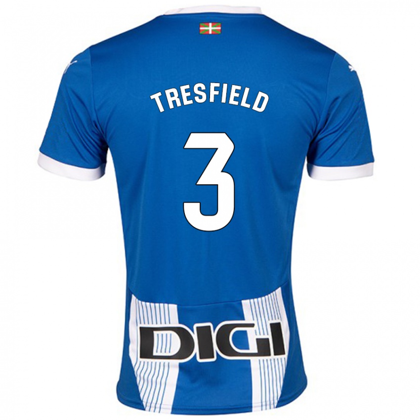 Niño Camiseta Laurène Tresfield #3 Azul 1ª Equipación 2024/25 La Camisa Chile