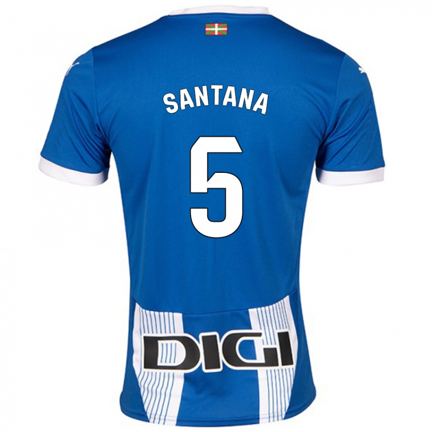 Niño Camiseta Vanesa Santana #5 Azul 1ª Equipación 2024/25 La Camisa Chile