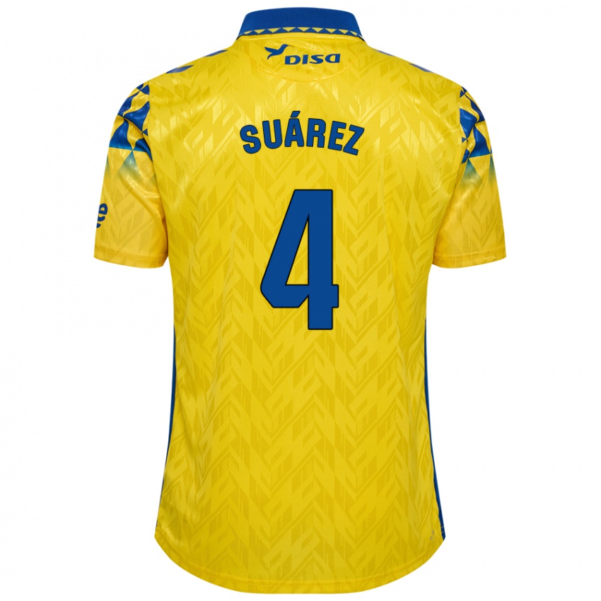 Niño Camiseta Alex Suárez #4 Amarillo Azul 1ª Equipación 2024/25 La Camisa Chile