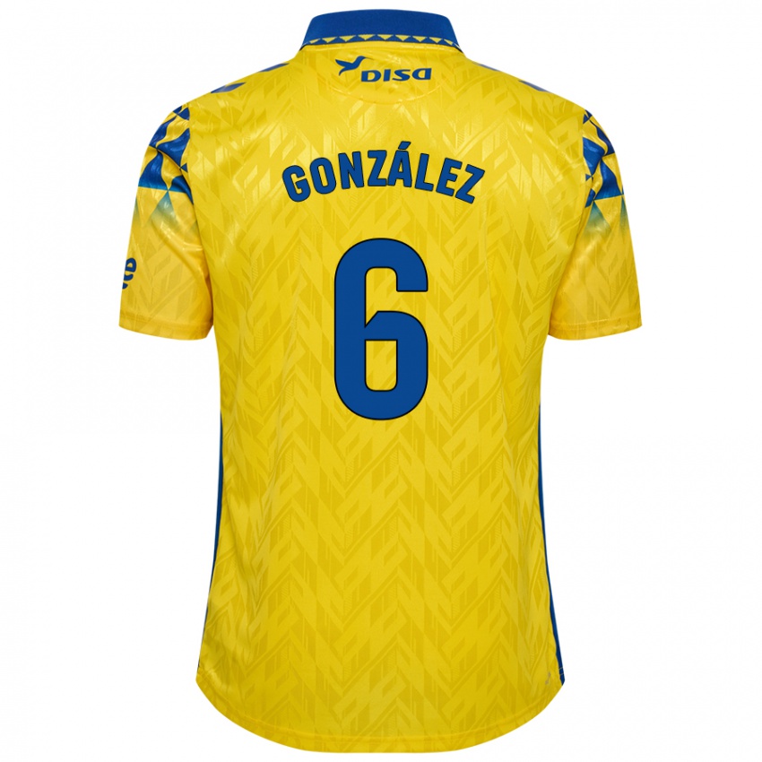 Niño Camiseta Fabio González #6 Amarillo Azul 1ª Equipación 2024/25 La Camisa Chile