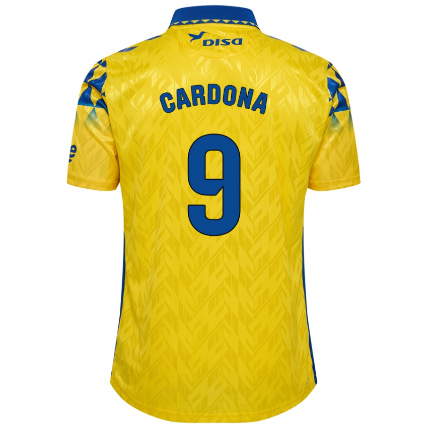 Niño Camiseta Marc Cardona #9 Amarillo Azul 1ª Equipación 2024/25 La Camisa Chile