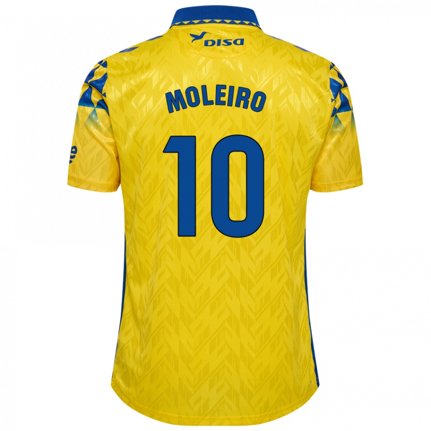 Niño Camiseta Alberto Moleiro #10 Amarillo Azul 1ª Equipación 2024/25 La Camisa Chile