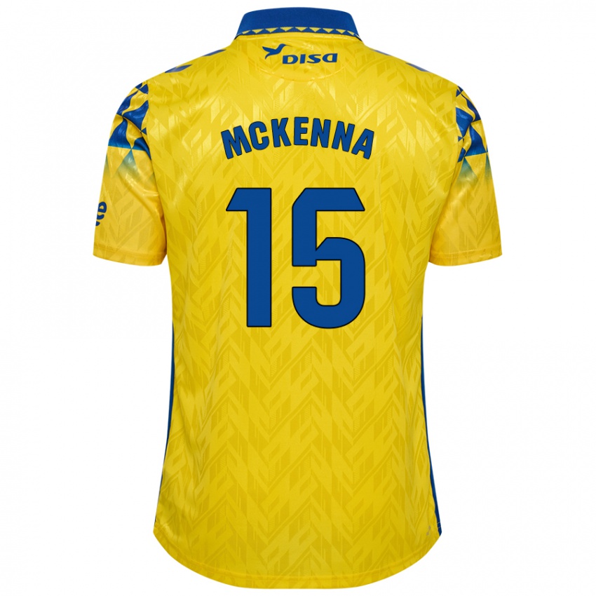 Niño Camiseta Scott Mckenna #15 Amarillo Azul 1ª Equipación 2024/25 La Camisa Chile