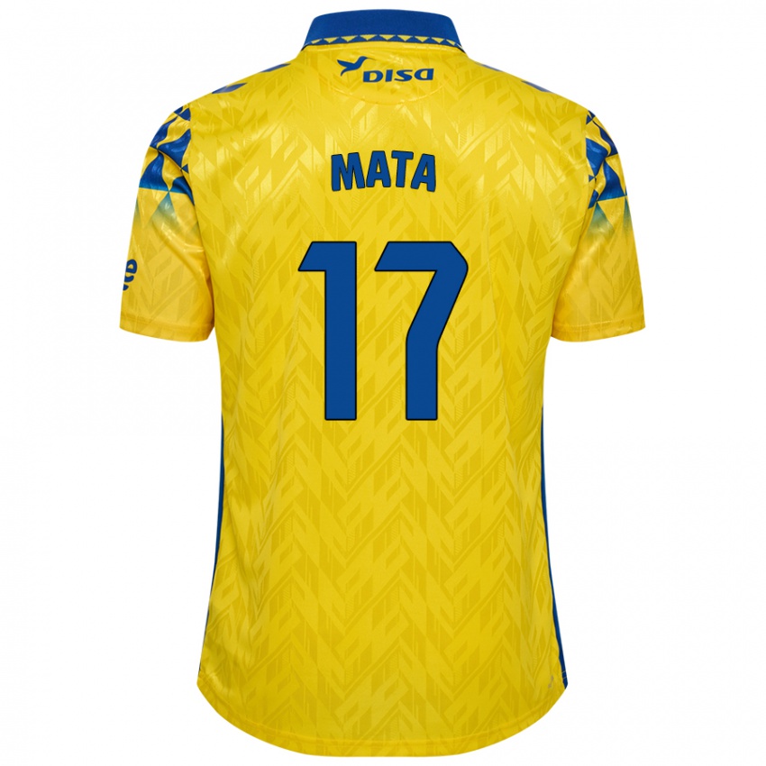 Niño Camiseta Jaime Mata #17 Amarillo Azul 1ª Equipación 2024/25 La Camisa Chile