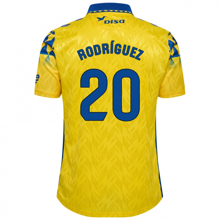 Niño Camiseta Kirian Rodríguez #20 Amarillo Azul 1ª Equipación 2024/25 La Camisa Chile