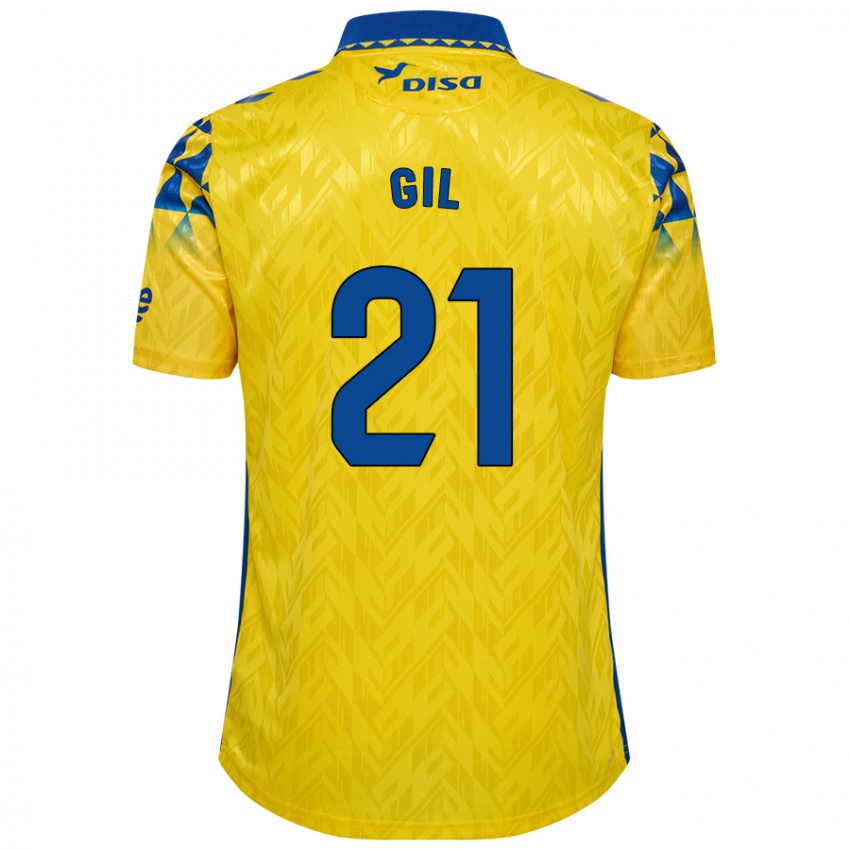 Niño Camiseta Iván Gil #21 Amarillo Azul 1ª Equipación 2024/25 La Camisa Chile