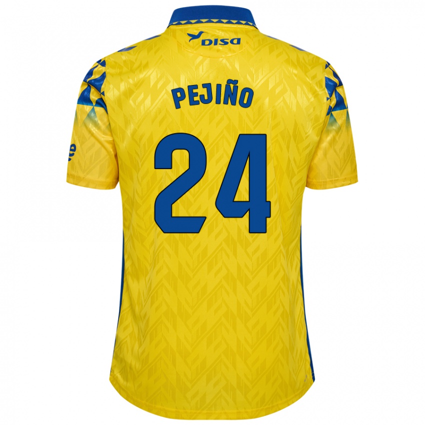 Niño Camiseta Pejiño #24 Amarillo Azul 1ª Equipación 2024/25 La Camisa Chile