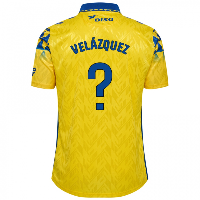 Niño Camiseta Brian Velázquez #0 Amarillo Azul 1ª Equipación 2024/25 La Camisa Chile