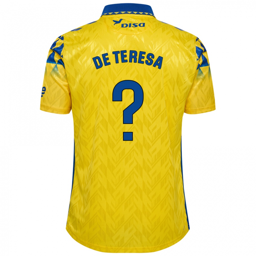 Niño Camiseta Emilio De Teresa #0 Amarillo Azul 1ª Equipación 2024/25 La Camisa Chile