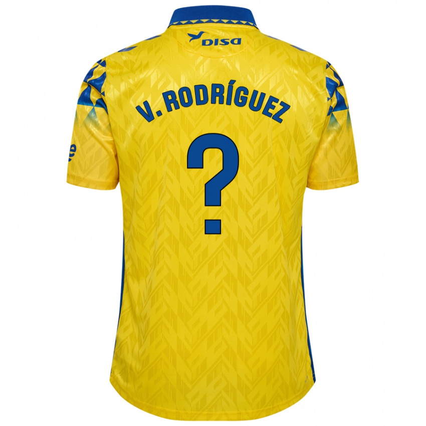 Niño Camiseta Carlos Vicente Rodríguez #0 Amarillo Azul 1ª Equipación 2024/25 La Camisa Chile