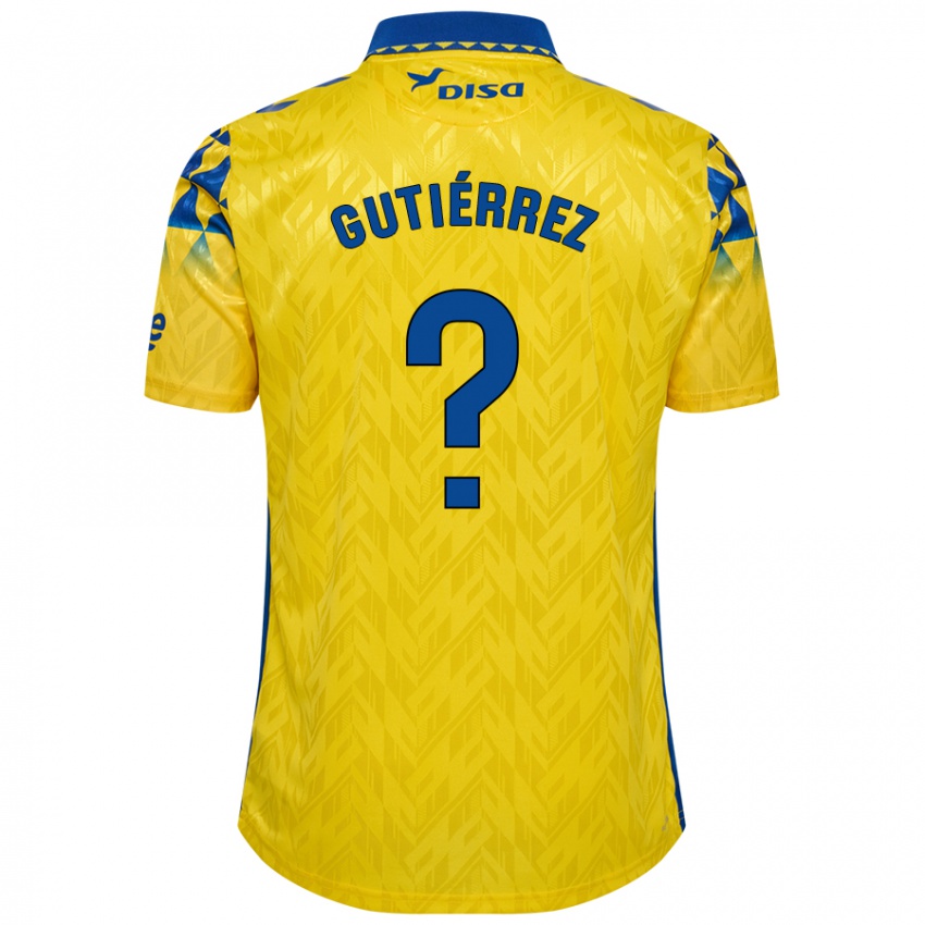 Niño Camiseta Marco Gutiérrez #0 Amarillo Azul 1ª Equipación 2024/25 La Camisa Chile