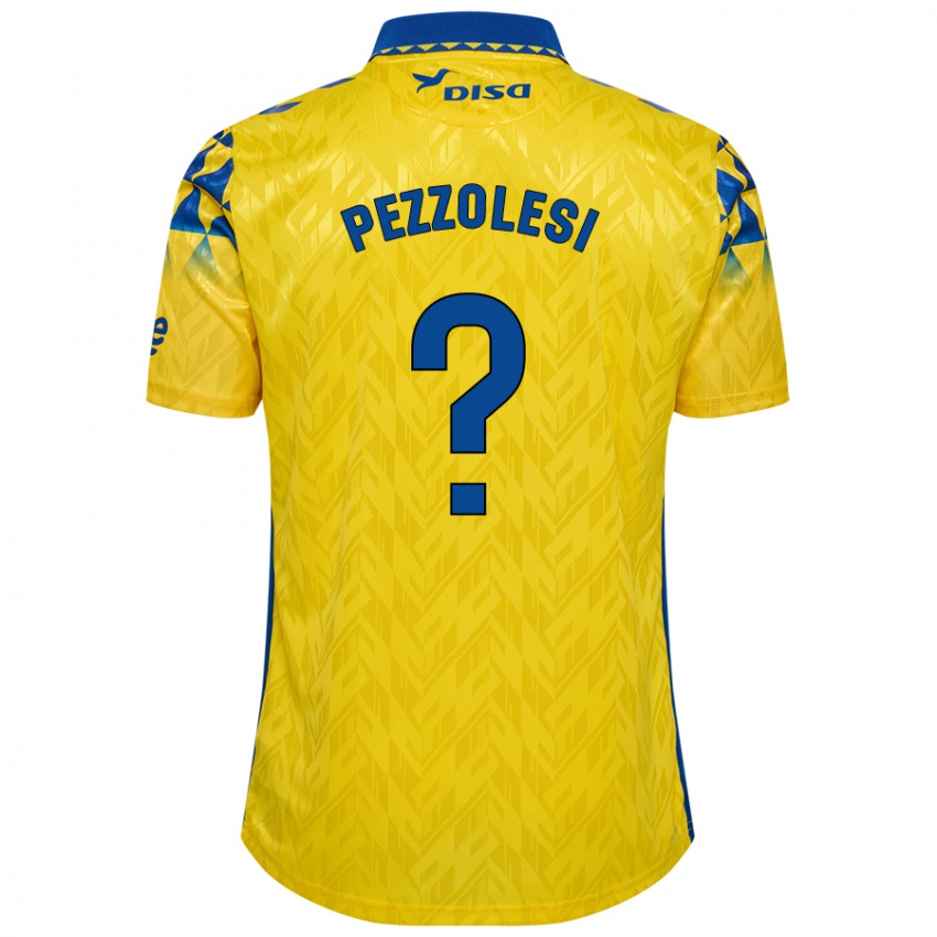 Niño Camiseta Valentín Pezzolesi #0 Amarillo Azul 1ª Equipación 2024/25 La Camisa Chile